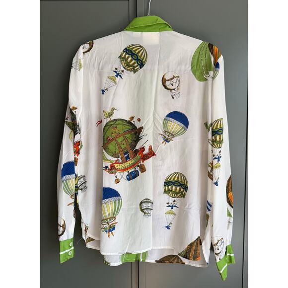 nwt ANTHROPOLOGIE MAEVE sz 16 XL Hot air balloon silk blouse *rare find* - Picture 8 of 9